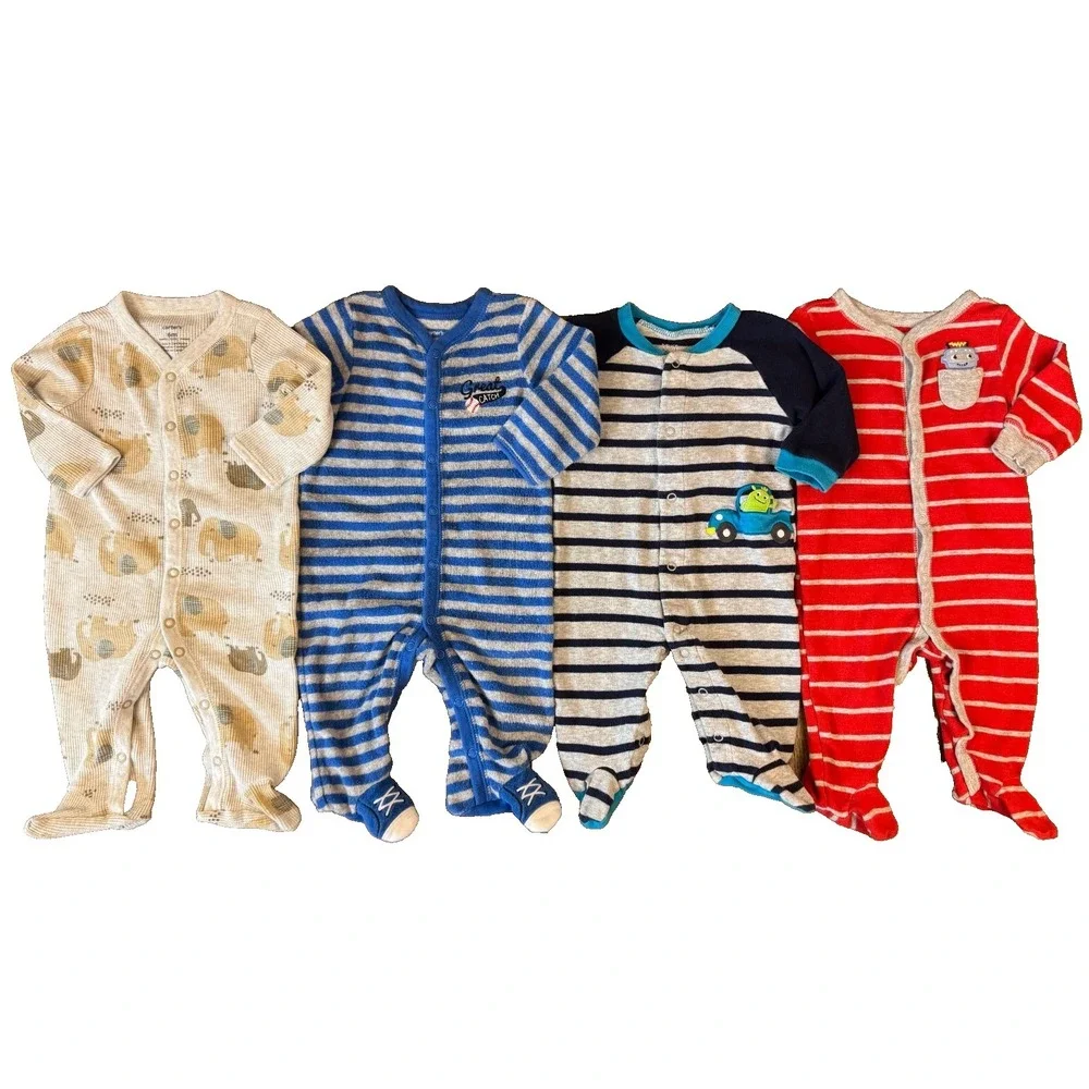 Carters‎ Baby Boy 6 Months Footed Sleepers Pajamas Outfits Clothes Lot Baseball